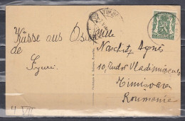 Postkaart Van Oostende 2 Naar Timisoara (Romenie) - 1935-1949 Klein Staatswapen