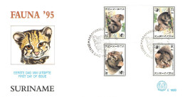 SURINAME - FDC 1995 WWF - LEOPARDUS / 4090 - Suriname