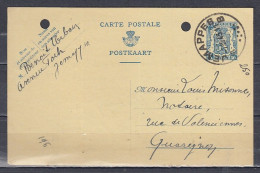 Postkaart Van Jemappes B Naar Quaregnon - 1935-1949 Small Seal Of The State