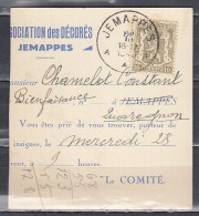 Kaart Van Jemappes A Naar Quaregnon - 1935-1949 Petit Sceau De L'Etat