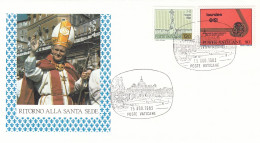 VATICAN Cover 3-40,popes Travel 1983 - Covers & Documents