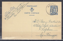 Postkaart Van Herzele Naar Lophem - 1935-1949 Klein Staatswapen