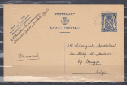 Postkaart Van Merelbeke Naar Brugge - 1935-1949 Piccolo Sigillo Dello Stato