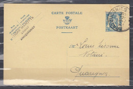 Postkaart Van Bracquegnies Naar Quaregnon - 1935-1949 Piccolo Sigillo Dello Stato
