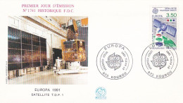 FDC--1991--EUROPA--Satellite TDF  .....cachet  KOUROU - 973 ( Guyane) - 1990-1999