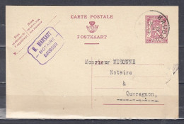 Postkaart Van Baudour Naar Quaregnon - 1935-1949 Kleines Staatssiegel