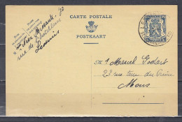 Postkaart Van Lessines Naar Mons - 1935-1949 Klein Staatswapen