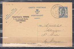 Postkaart Van Farciennes Naar St Andries - 1935-1949 Petit Sceau De L'Etat