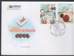 TRADITIONAL GAMES - ARGENTINA -  2010 - ETHNIC GAMES SET OF 2  ON  ILLUSTRATED FDC - Ohne Zuordnung