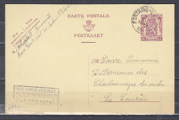 Postkaart Van Fontaine L'Eveque Naar La Louviere - 1935-1949 Small Seal Of The State