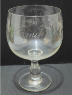 -ANCIEN TRES GRAND VERRE RINCE RAISIN Gravé AMITIE Pampres & GRAPPES RAISIN   E - Glass & Crystal