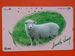 T-153 - JAPAN -JAPON, NIPON, TELECARD, PHONECARD, NTT JP 410-418, Sheep, Monkey - Japon