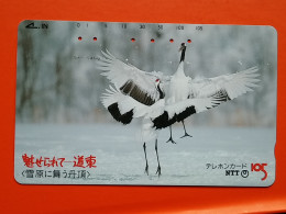 T-153 - JAPAN -JAPON, NIPON, TELECARD, PHONECARD, NTT JP 430-213 - Bird, Oiseau, Stork, Cigogne - Japon