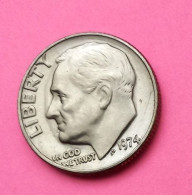 United States  - 1974 -  1 Dime  - KM195a - 1946-...: Roosevelt