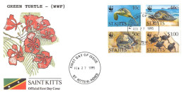 St. KITTS - FDC 1995 WWF - TURTLE / 4116 - St.Kitts-et-Nevis ( 1983-...)