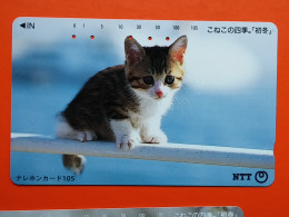 T-161 - JAPAN -JAPON, NIPON, TELECARD, PHONECARD, Animal, Cat, Chat, Katze NTT JP 111-037 - Japon