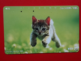 T-161 - JAPAN -JAPON, NIPON, TELECARD, PHONECARD, Animal, Cat, Chat, Katze NTT JP 111-021 - Japan