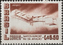 BRAZIL 1956 Air. Alberto Santos Dumont (aviation Pioneer) Commemoration - 6cr50 Santos Dumonts Biplane 14 Bis MNH - Airmail