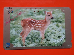 T-166 - JAPAN -JAPON, NIPON, TELECARD, PHONECARD, Animal,  NTT JP 330-364 Roe Deer - Japon