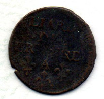 FRANCE, 1 Liard, Copper, Year 1655-A, KM # 192.1 - 1643-1715 Luigi XIV El Re Sole