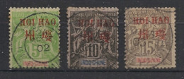 HOI-HAO - 1901 - N°YT. 4 - 5 - 6 - Type Groupe 5c / 10c / 15c - Oblitéré / Used - Used Stamps