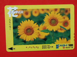 T-170 - JAPAN -JAPON, NIPON, Carte Prepayee - Flower, Fleur - Japon