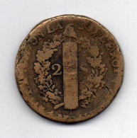 FRANCE, 2 Sols, Bronze, Year 1792-W (L' An 4), KM # C89.10 - 1792-1975 Nationale Conventie