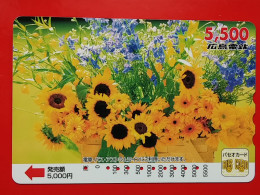 T-172 - JAPAN -JAPON, NIPON, Carte Prepayee - Flower, Fleur - Japon