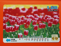 T-172 - JAPAN -JAPON, NIPON, Carte Prepayee - Flower, Fleur - Japon