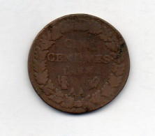 FRANCE, 5 Centimes, Copper, Year L' An 8-AA, KM # C135.2 - 1792-1804 First French Republic