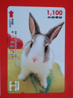 T-179 - JAPAN -JAPON, NIPON, Carte Prepayee -  Rabbit. Lapin - Conejos