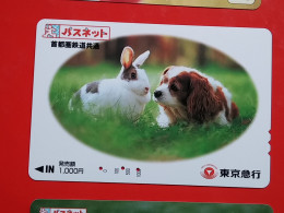 T-179 - JAPAN -JAPON, NIPON, Carte Prepayee -  Rabbit. Lapin - Konijnen