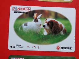 T-179 - JAPAN -JAPON, NIPON, Carte Prepayee -  Rabbit. Lapin - Rabbits