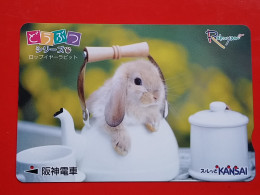 T-179 - JAPAN -JAPON, NIPON, Carte Prepayee -  Rabbit. Lapin - Lapins