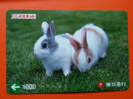 T-180 - JAPAN -JAPON, NIPON, Carte Prepayee -  Rabbit. Lapin - Conigli