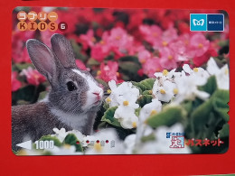 T-180 - JAPAN -JAPON, NIPON, Carte Prepayee -  Rabbit. Lapin - Rabbits