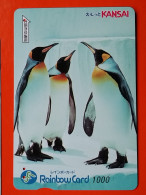 T-180 - JAPAN -JAPON, NIPON, Carte Prepayee - Bird, Oiseau, Manchot, Pinguin - Pingueinos