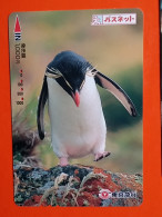 T-181 - JAPAN -JAPON, NIPON, Carte Prepayee - Bird, Oiseau, Manchot, Pinguin - Pinguine