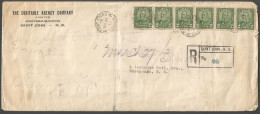 1930 Corner Card Registered Cover 12c Scroll RPO CDS Saint John NB New Brunswick To Rusagonis Nova Scotia - Histoire Postale