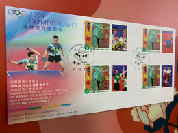 Hong Kong Stamp FDC Table Tennis  Different Chops - Briefe U. Dokumente