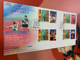 Hong Kong Stamp FDC Table Tennis  Different Chops - Cartas & Documentos