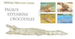 PALAU - FDC 1994 WWF - CROCODILE / 4123 - Palau