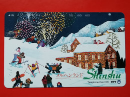 T-185 - JAPAN -JAPON, NIPON, TELECARD, PHONECARD NTT JP- 271-228 Ski Sport, Skiing Shinshu - Japon