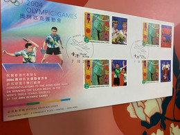 Hong Kong Stamp FDC Table Tennis  Different Chops - Brieven En Documenten