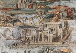 CARTOLINA  PALESTRINA,ROMA,LAZIO-EDIFICI EGIZI CON FIGURE-MOSAICO DEL NILO (MUSEO NAZIONALE PRENESTINO)-NON VIAGGIATA - Musea