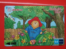 T-191 - JAPAN -JAPON, NIPON, Carte Prepayee Animal, Paddington Bear, Ours - Sonstige & Ohne Zuordnung