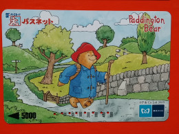 T-191 - JAPAN -JAPON, NIPON, Carte Prepayee Animal, Paddington Bear, Ours - Andere & Zonder Classificatie