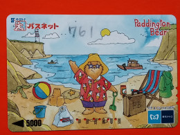 T-191 - JAPAN -JAPON, NIPON, Carte Prepayee Animal, Paddington Bear, Ours - Otros & Sin Clasificación