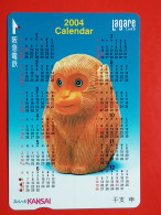 T-191 - JAPAN -JAPON, NIPON, Carte Prepayee Animal, Calendar, Calendrier - Other & Unclassified