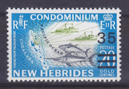 New Hebrides 1970 Mi. 295, 35c. Auf 20c. Overprinted, MH* - Nuevos